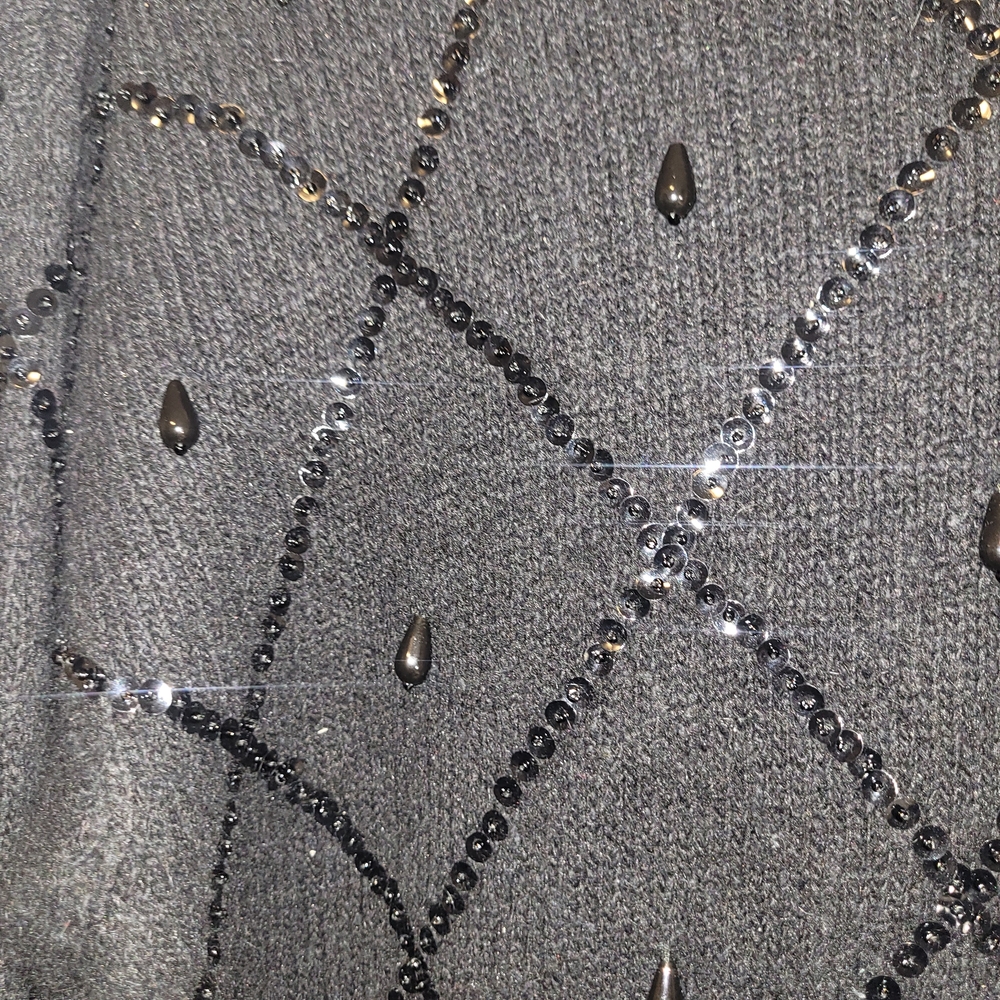 Julimay Beaded Angora Lambswool Sweater Black Embellished Knit M - Picture 4 of 7